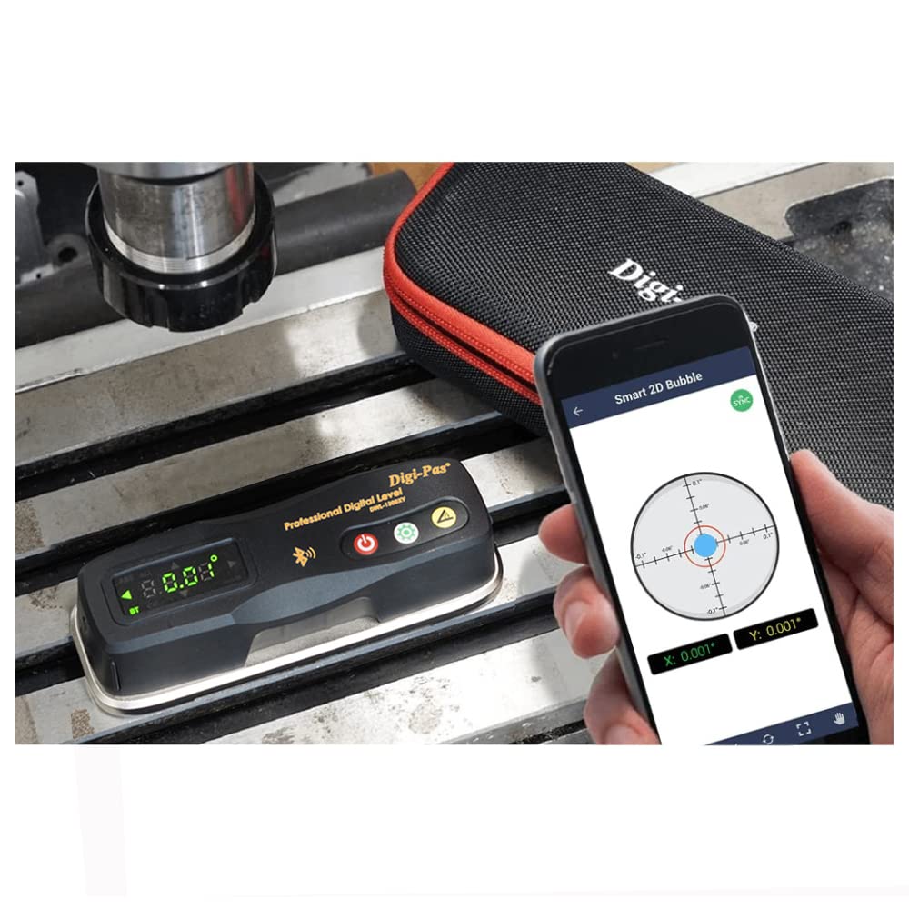 DigiPas DWL1300XY Precision Smart Digital Level Inclinometer Bluetooth 2-Axis 0.2mm/m