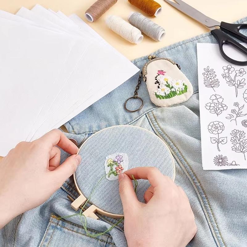 1/10Pcs Water-Soluble Non-Woven Back Adhesive Lining Printable Lining Cloth Clothing Accessories For Computer Manual Embroidery