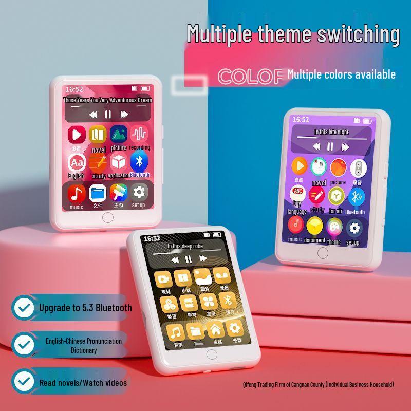 

Студенческий MP4/MP5-плеер с сенсорным экраном: Слушайте песни, читайте романы, слот для карт в комплекте. 128GB [Preloaded with Popular Songs and Novels]