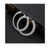 Ladies Premium Quality Round Earing Silver Circle Stones Jewellery Ear Ring Earrings UK