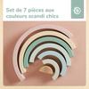Jouet de motricité bébé - bieco - arc-en-ciel - bois pastel - 7 arcs empilables - à partir de 12 mois