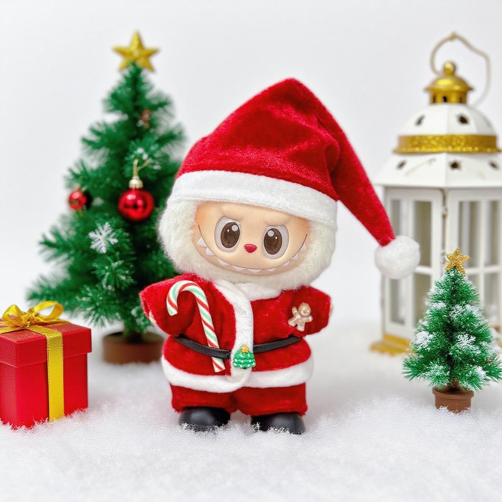 Clothes only - suitable for Labubu baby clothes, one, two and three generations of labubu pendant dolls can wear Christmas baby clothes set