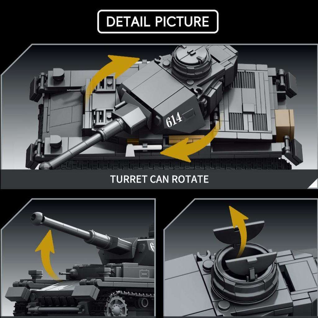 New product TK2 building blocks 9001 - Number 4 tank and Number 3 armored vehicle - Assembleable educational toy gift