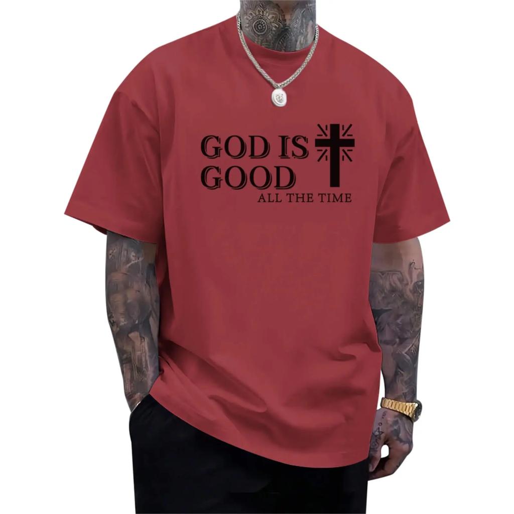God Is Good Shirt Christian Jesus Cross T Shirts for Men Religious Faith Inspirational Vintage Oversized Graphic Tees