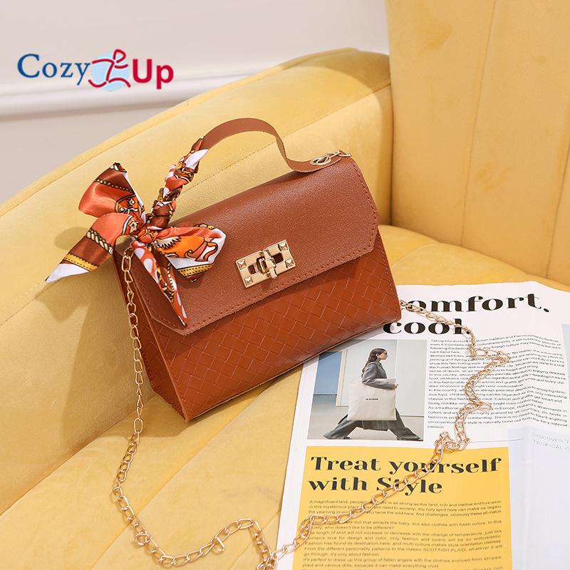 Kos deg opp Kjede Små Firkantede Vesker Engros Damevesker, Moteriktige og Allsidige Små Vesker med Vevet Mønster