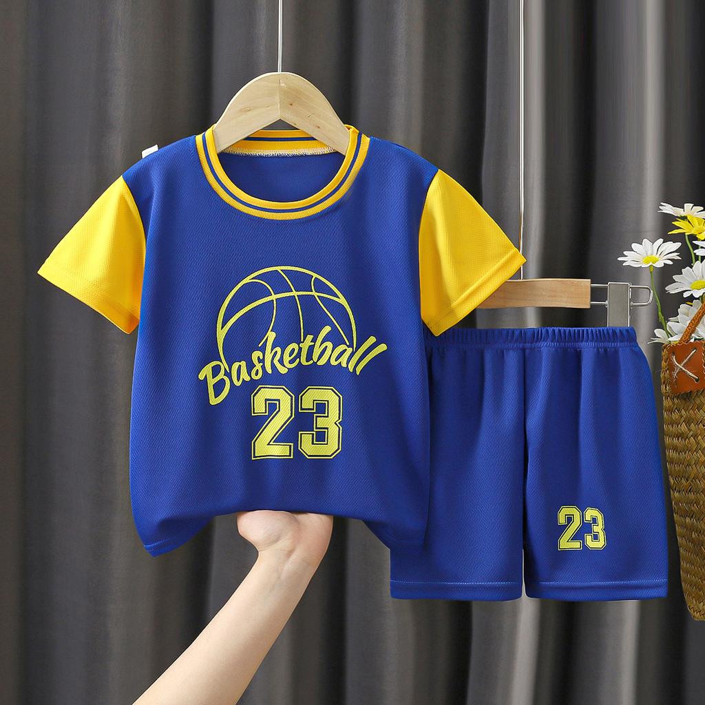 Basketballuniformen für Kinder, schnelltrocknende Sportbekleidung für kleine und mittelgroße Kinder, kurzärmelige Anzüge, Westen und Shorts für Jungen und Mädchen