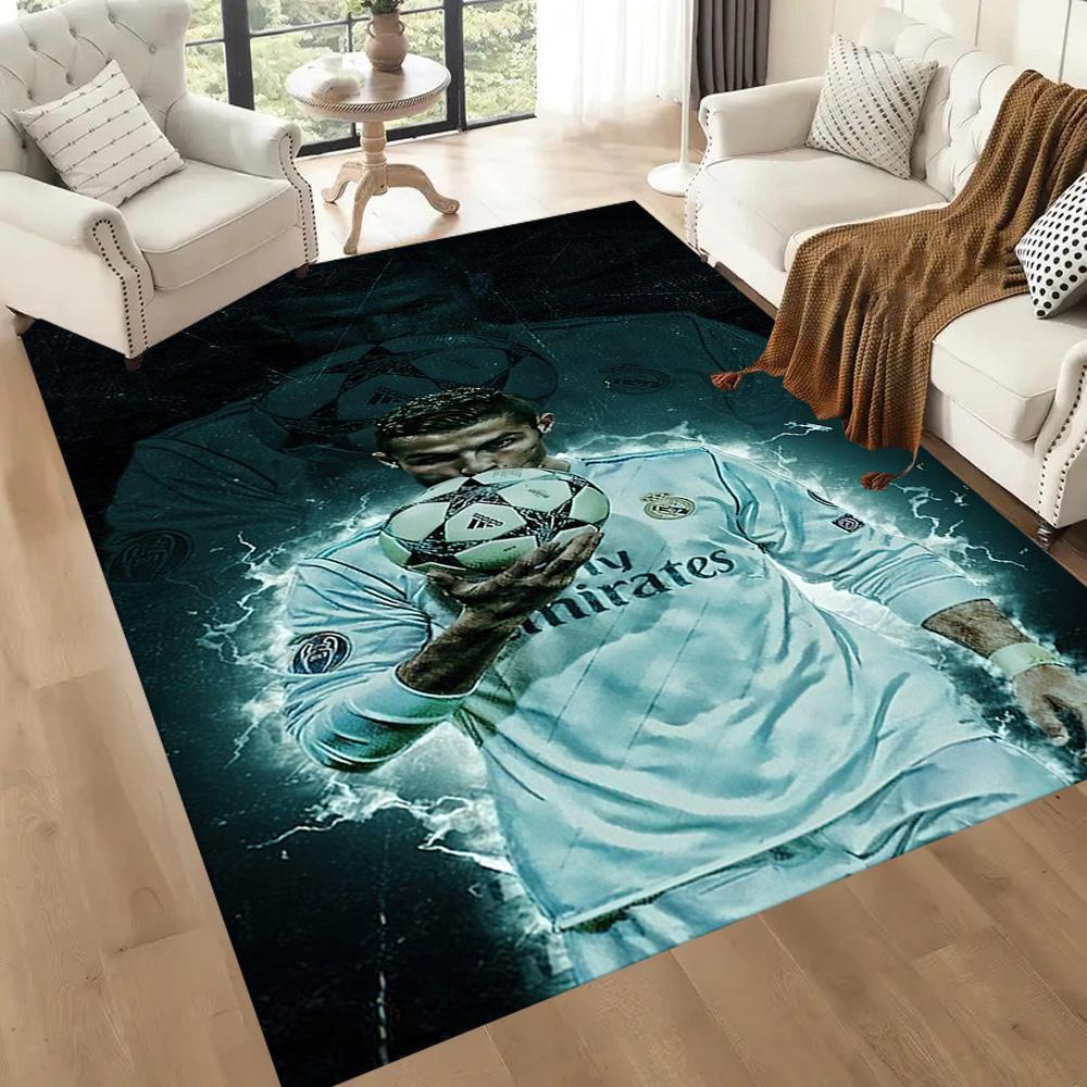 Ronaldo's Vodafone Legacy Square Rugs Are a Great Choice for Living Rooms, Bedrooms, Home Décor, and As Gifts.