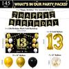 145 Pcs 13th Birthday Party Supplies Set for 24 Guests Official Teenager 13th Party Decorations Kit Plates Backdrop Tablecloth Balloons Banner for