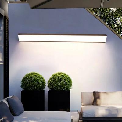 תאורת קיר חיצונית עמידה למים LED ארוכה IP65 גינה וילה מנורת מרפסת מנורת קיר מודרנית נורדית פס ארוך פמוט קיר חיצוני