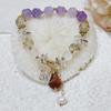 Women Diamond Crystal Candy Color Lucky Cat Pendant Bracelet