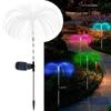 Solar Jellyfish Garden Lights Outdoor Waterproof 7 Color Changing Fiber Optic Solar Landscape Pathway Stake Lamps for Yard Lawn Wedding Holiday Decor