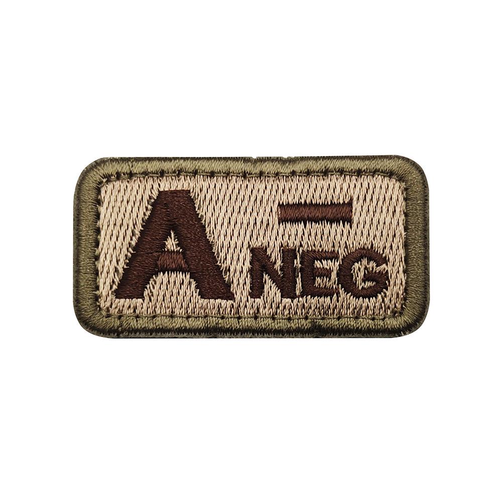 Embroidered Tactical Blood Type Velcro Patch for A, O, AB, POS, NEG Identification