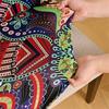 4 Pack Elastic Ethnic Pattern Dining Chair Covers Water Resistant Removable Washable Seat Protectors for Home Decors