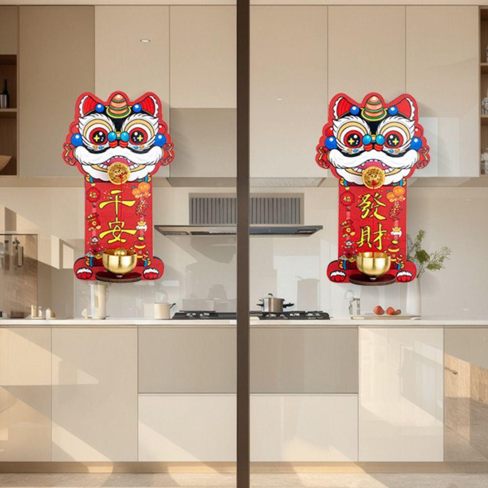 Creative Cartoon Lion Doorbell Magnetic Suction Reminder Wind Chimes  Home Ornament