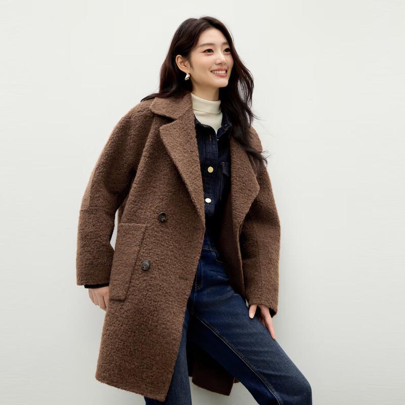 Autumn Lady Wool Alpaca Blend Lapel Coat