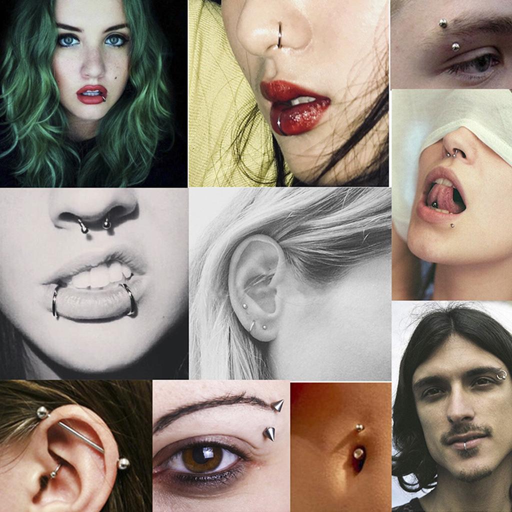 100PCS Fake Nose Rings Lot - Surgical Steel Septum Horseshoe Hoop, Painless Non-Piercing Nose Jewelry Set