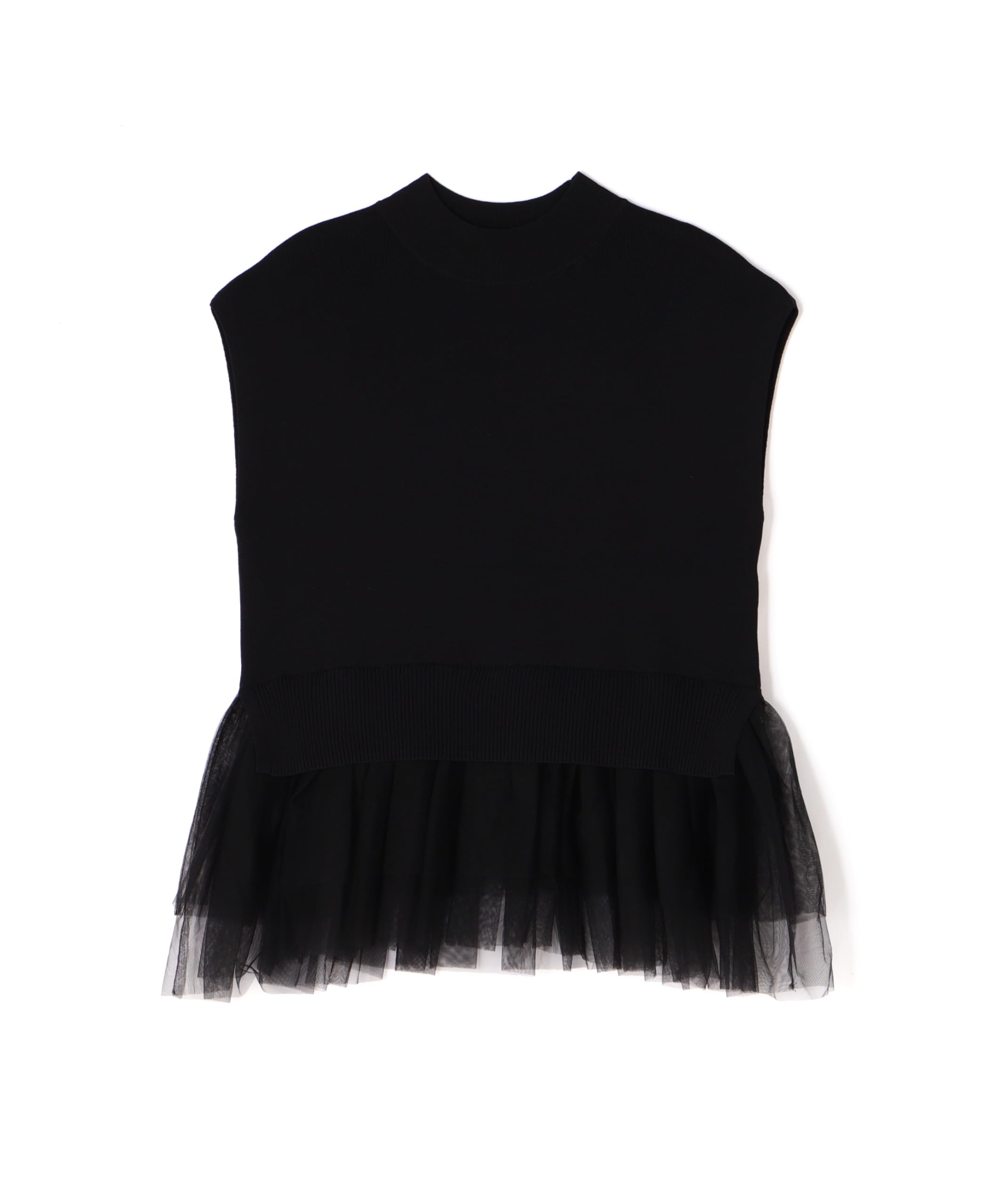 

Свитер женский вязаный многослойный с тюлевыми оборками Natural Beauty Basic, черный чёрный