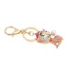 Cute Dog Keychain Bling Handbag Pendant Puppy Car Key Ring Decoration Bag Accessories Pink