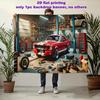 Ford Mustang Muscle Car Tapestry Retro Garage Workshop Wall Hanging