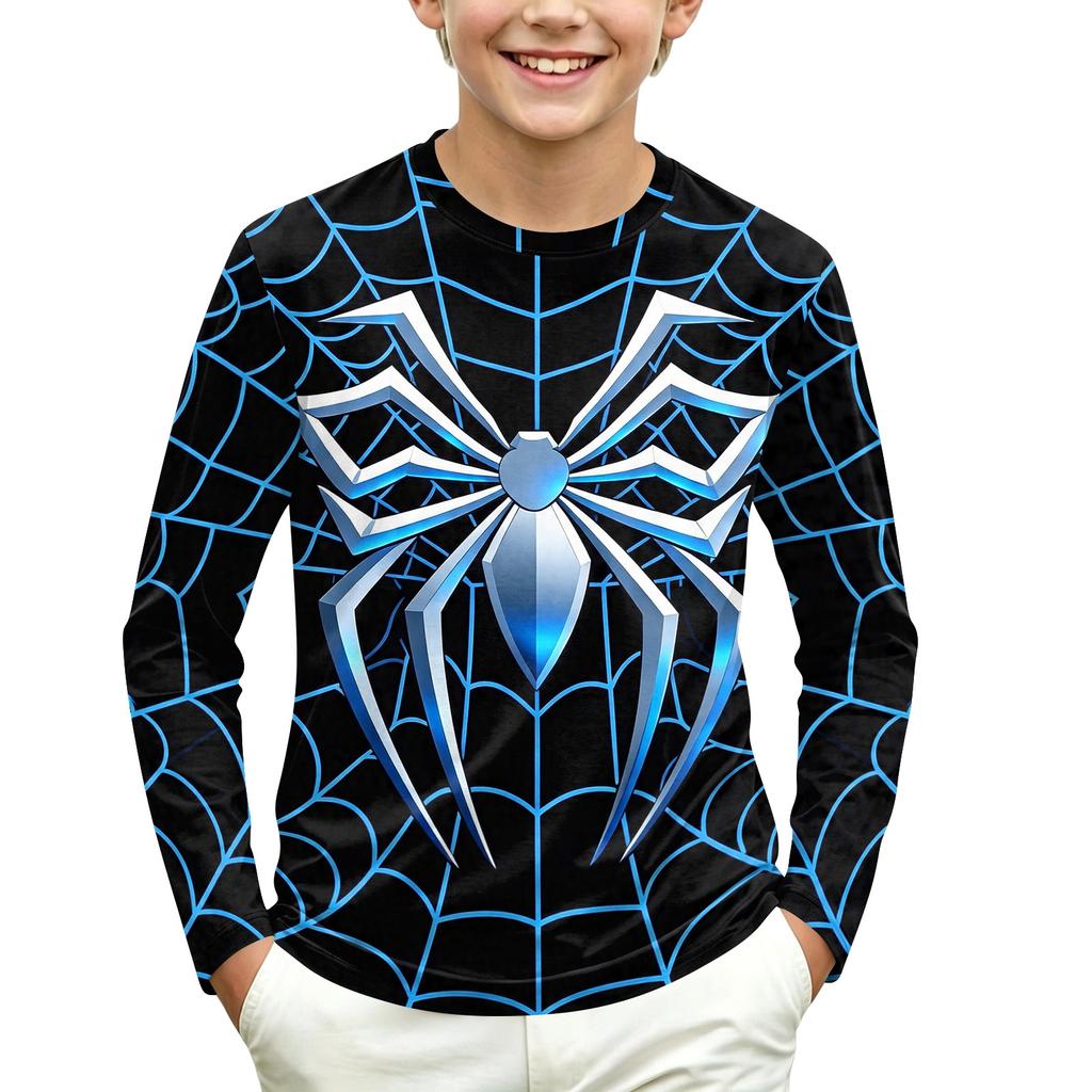 Children's Long Sleeve Round Neck Printed T-Shirt for Daily Casual Wear