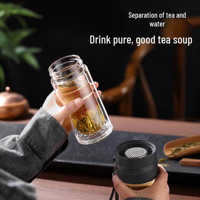 FUGUANG Double-Layer Glass Tea Infuser Bottle 240ml