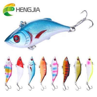 1ks Hengjia Sinking VIB Plastová rybárska návnada Bionic Shad Hard Bait Pike Návnada Rybárske potreby Wobbler 8cm 12g