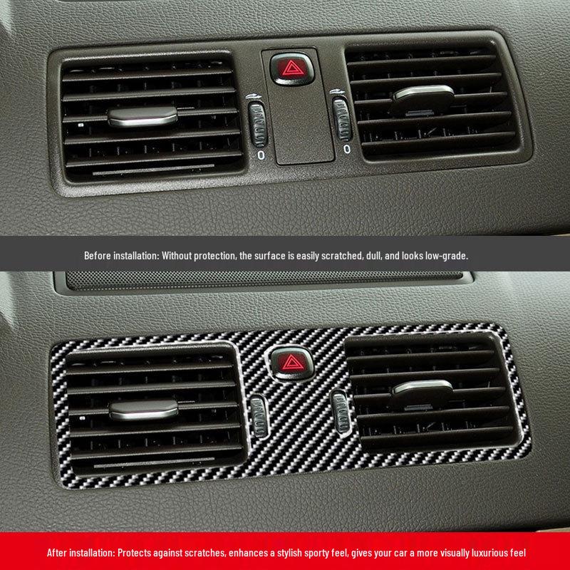 Volvo XC90 03-14 Carbon Fiber Central Console Air Vent Decor Sticker