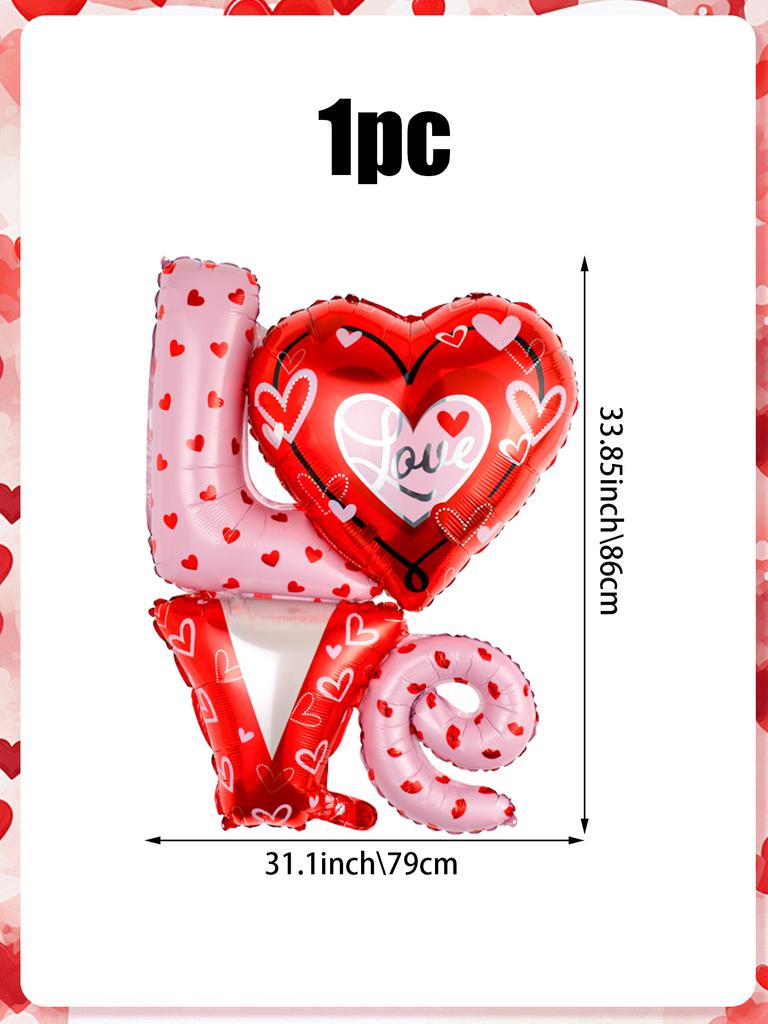 1pc Valentine's Day One-piece Love Aluminum Foil Balloon, for Valentine's Day, Birthday Decoration, Bachelor Party, Anniversary