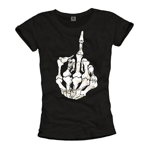26 Skull Women s FINGER Rock Band Music Metal Rockabilly Fashion Top Girlie T-Shirt- Unisex T-Shirt M