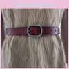 Girl Color Solid Fashionable Pure Leather Belt D Shaped Buckle Daily Casual Use