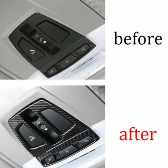 For BMW X1 F48 2016-2022 ABS Carbon Fiber Front Reading Light Lamp Frame Trim 2X