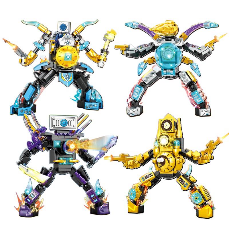 Macchina da Guerra Ninja Skibidi Toilette Armatura Mech Mini Modello Action Figure Blocchi da Costruzione Compatibili Cartoni Animati Anime Città Giocattoli Regali