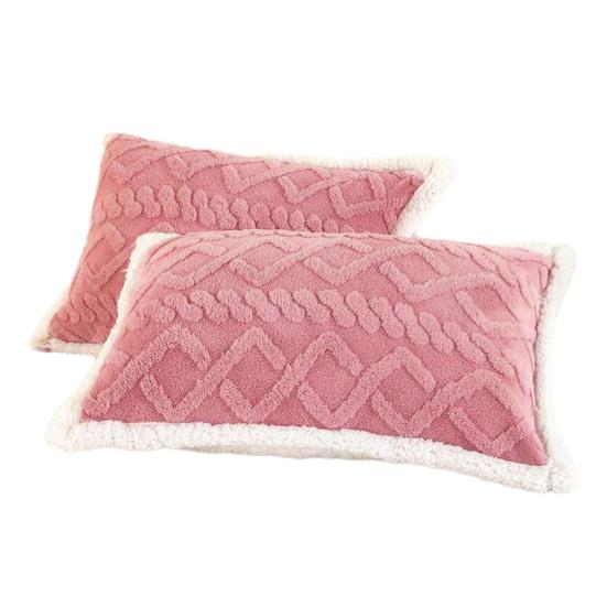 Plush Pillow Cover Winter Warm Pillow Cover Double-Sided Fuzzy Pillowcase Pillow Protector for Bedroom Dormitory Decoration