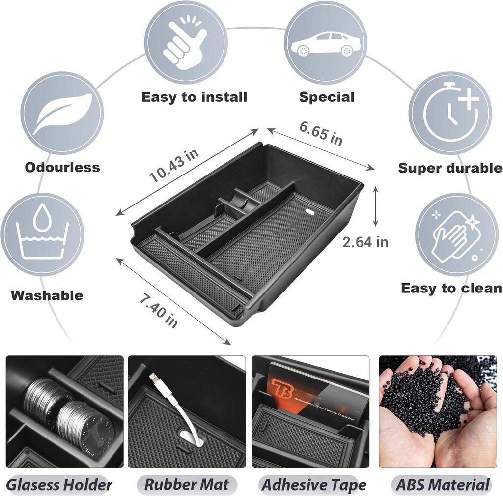 Center Console Organizer Tray for 2025 Nissan Murano SV/SL/Platinum Armrest Storage Box Secondary Interior Storage Accessories