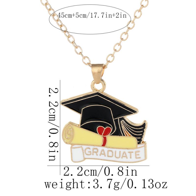 Graduation Cap Necklace Academic Pendant Minimalist Alloy Jewelry Student Keepsake Gift Commemorative Accessory