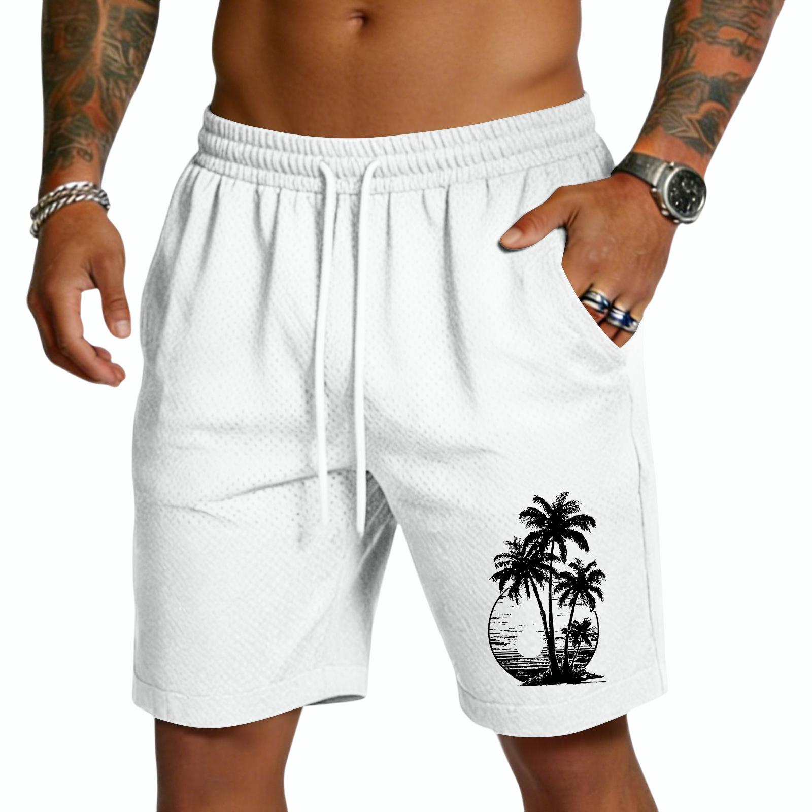 

Men s Casual -Weave Drawstring Shorts XL білий