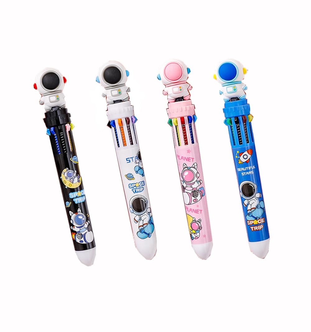 

Clapoyis Set of 4 10 Colors Ballpoint Pen Astronaut 0.5mm