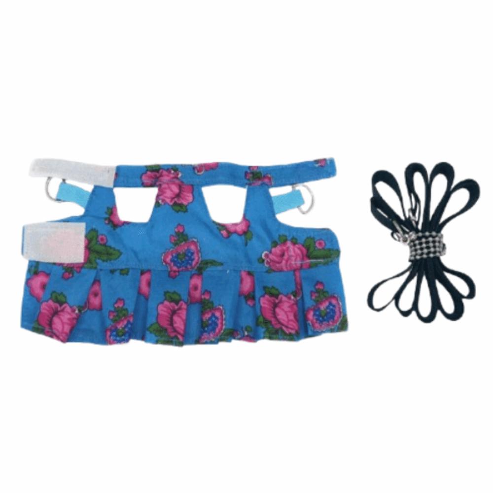 

Multicolor Ferret Harness Vest Floral Pattern Pet Walking Harness for Mouse Hamster S синий