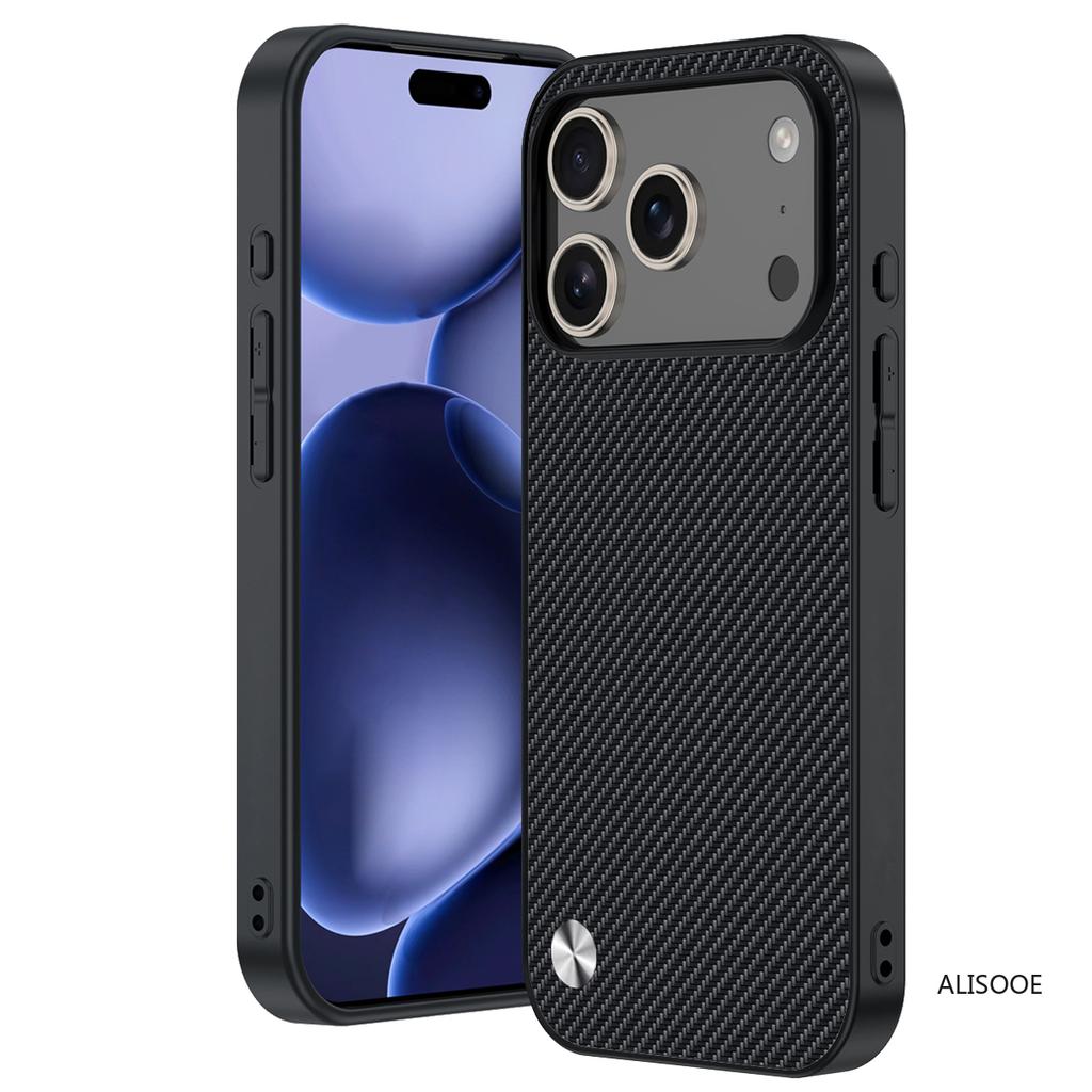 Leather Funda for iPhone 17 Pro Max 15 16 17Pro Case Luxury Fiber Texture PU-Leather Protection Capa for iPhone 17 Cover