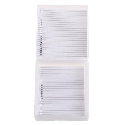 Kunststoff Mikroskop Glas Objektträger Box 25Pcs Biologische Scheiben Lagerung Fall Halter