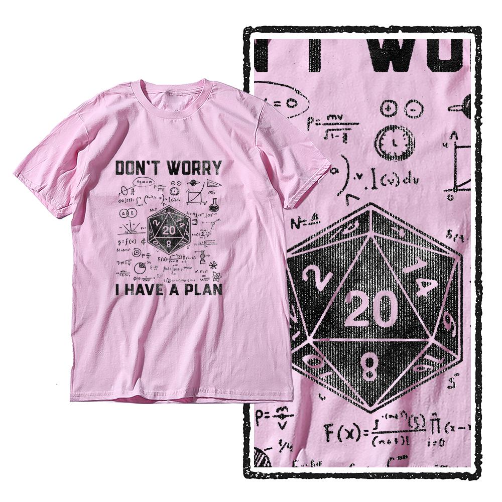 Neuartiges Dungeon Dragon T-Shirt mit grafischer Streetwear, kurzärmelig, „I Have A Plan“, D20, Würfel, Rollenspiel, DnD-T-Shirt für Männer