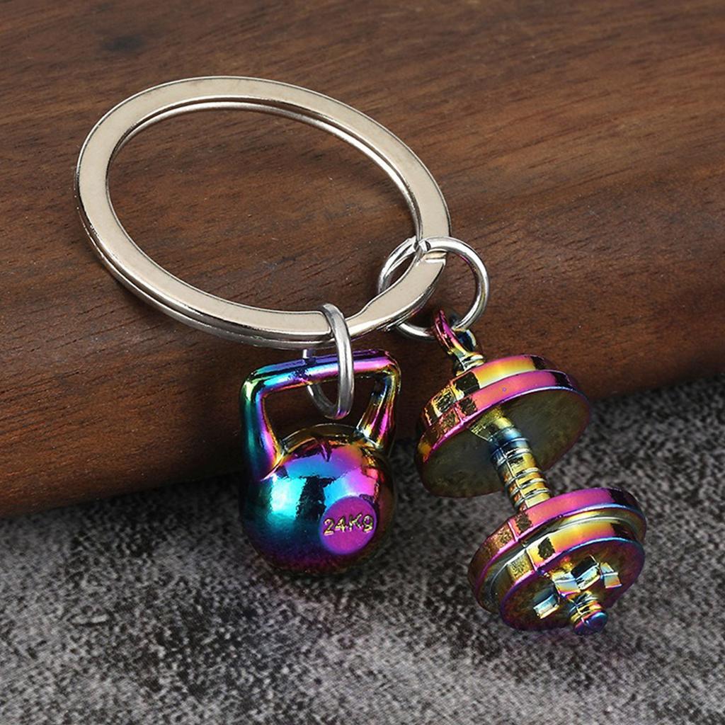Sturdy Zinc Alloy Exercise Inspired Keychain Compact Gym Keyring Ideal For Active Lifestyle Travel Essential