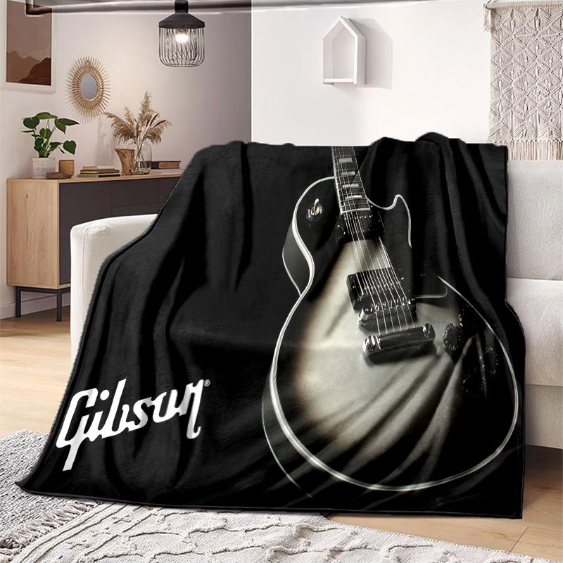 Guitar Print Blanket Soft Comfortable All Seasons Suitable Sofa Office Nap Travel Birthday Gift Christmas Present