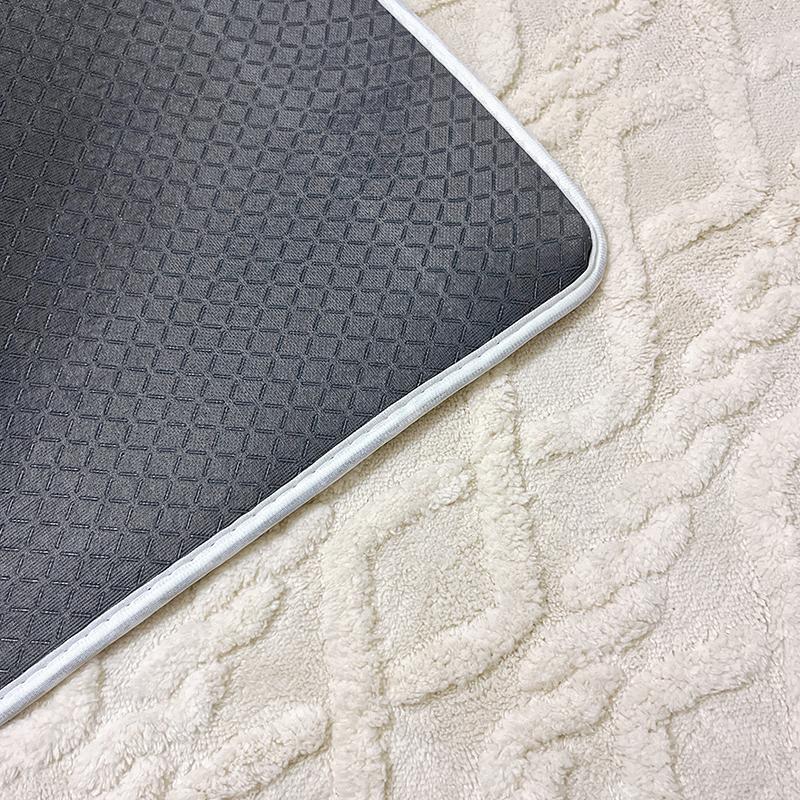 Plush Jacquard Carpet Anti-Slip Living Room Coffee Table Mat Gray Beige Simple Bedroom Bedside Rug Home Decorative Floor Cover