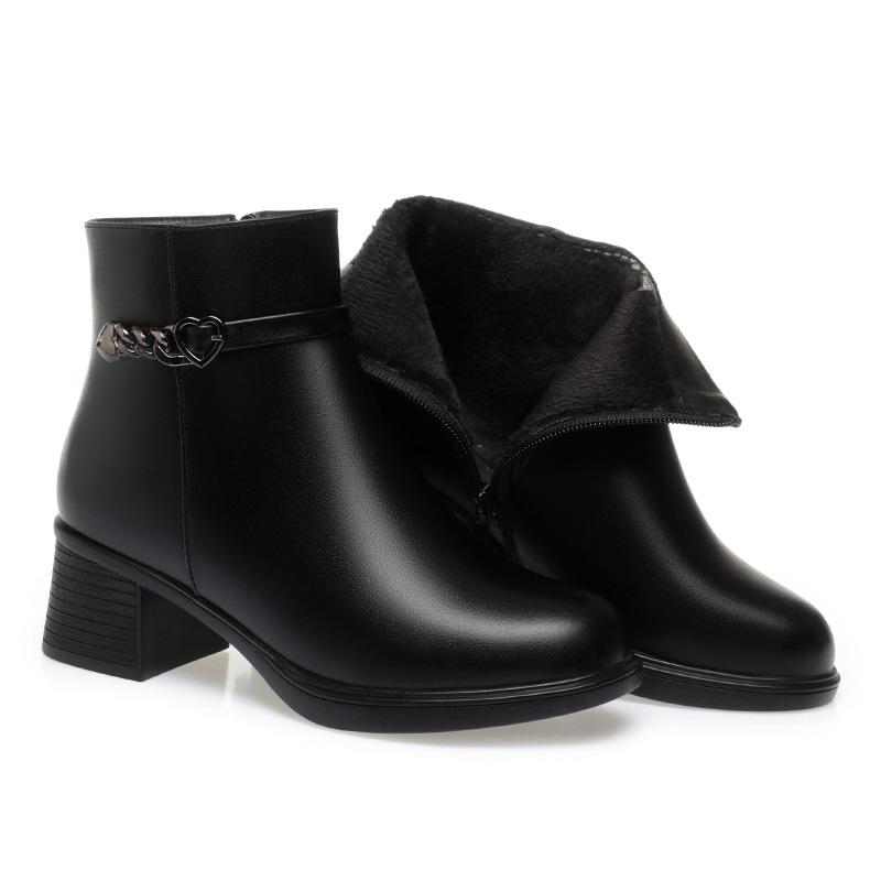 

Мамины туфли осенне-зимние короткие ботинки женские, новые одиночные ботинки на толстом каблуке зимняя обувь короткие бархатные ботинки и ботинки для пожилых женщин 37