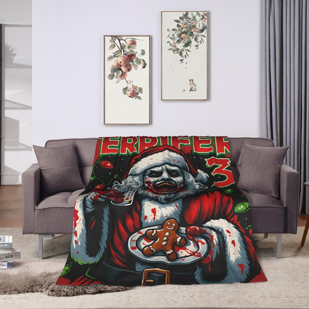 Art Crispies Terrifier Clown Blankets  Warm Novelty Plush Throw Blanket For Kids Living Room Flannel Bedspread Bed Cover