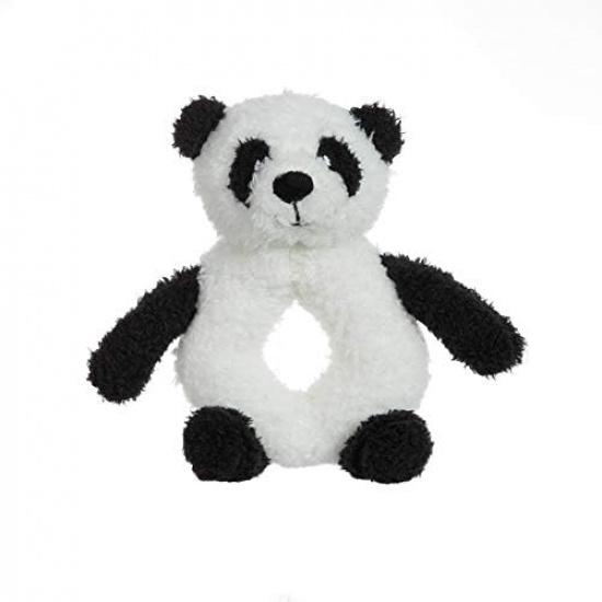 Apricot Lamb Baby Lovey Panda Soft Rattle Toy, Plush Stuffed Animal for Newborn Soft Over 0 Months (White Panda, 6 Inches)
