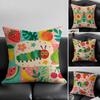 Character The Very Hungry Caterpillar Cushion Cover Natural Linen Pillowcase Set AllinOne Decor for Sofa Bedroom Chair