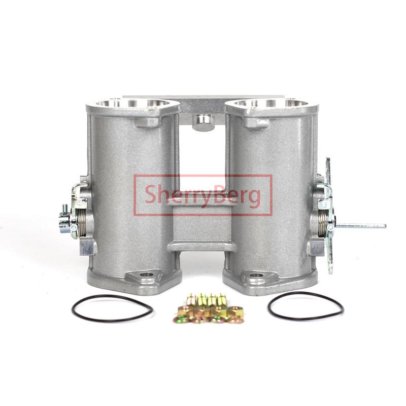 SherryBerg TBS 48dcoe 48 dcoe 48mm bore DCOE Dual Throttle Body W fuel rail for Weber/EMPI/FAJS/Dellorto/Solex DCOE/DHLA carb