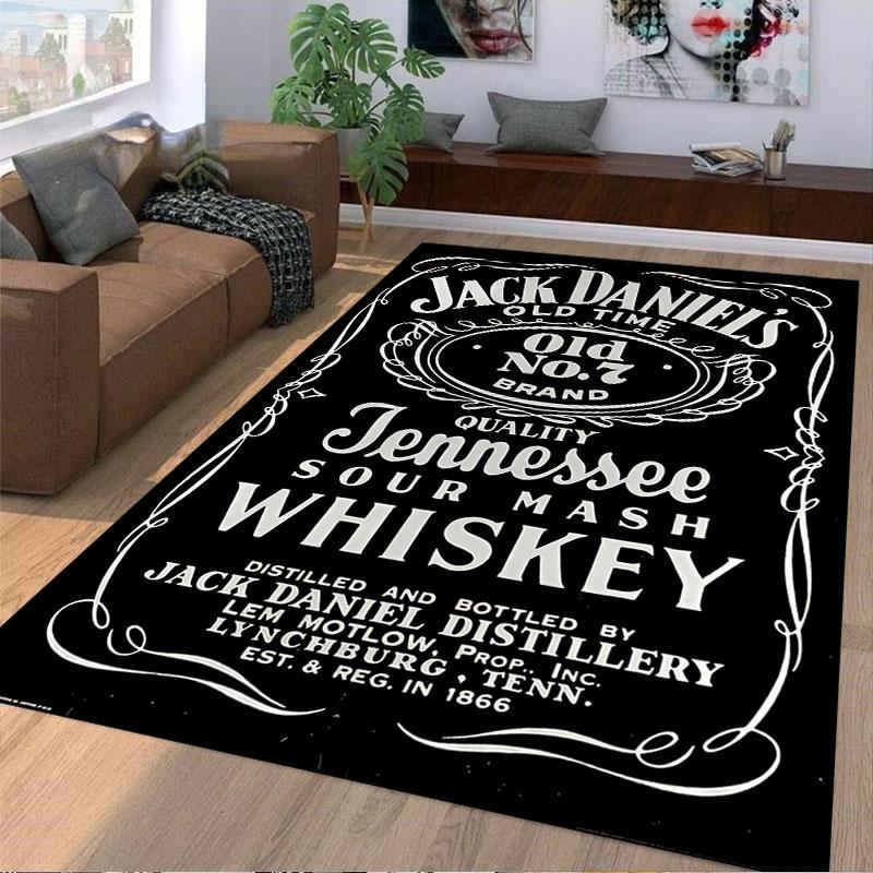 Jack Daniel's Label Carpet Suitable As a Non-slip Mat for the Living Room or Bedroom Sofa